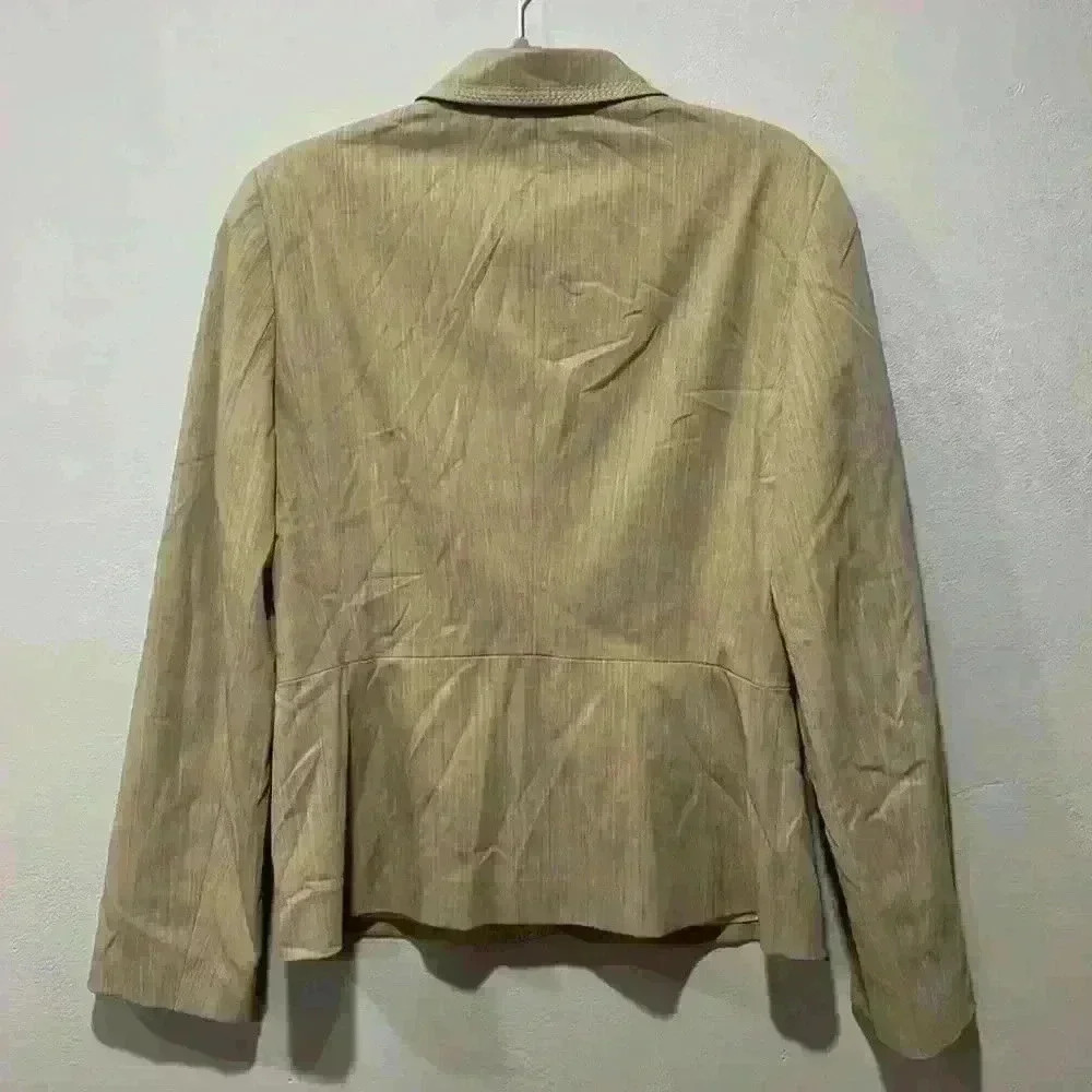 Piazza Sempione Tan double stitched pure wool blazer size large made in Italy - Picture 7 of 11
